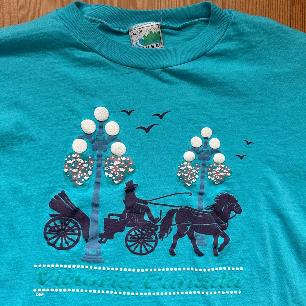 Vintage Victoria Canada Tshirt XL Waves - Picture 2 of 7